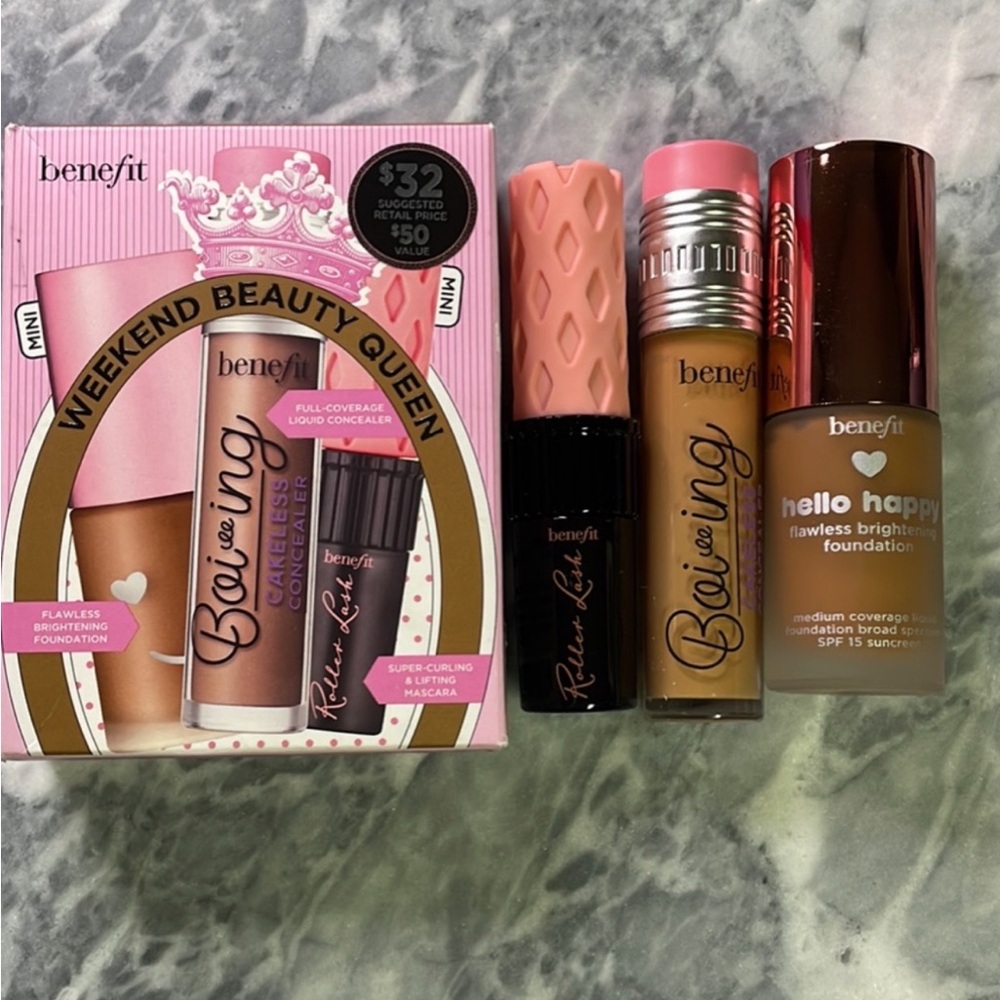 New Benefit Weekend Beauty Queen Foundation Concealer Mascara Set